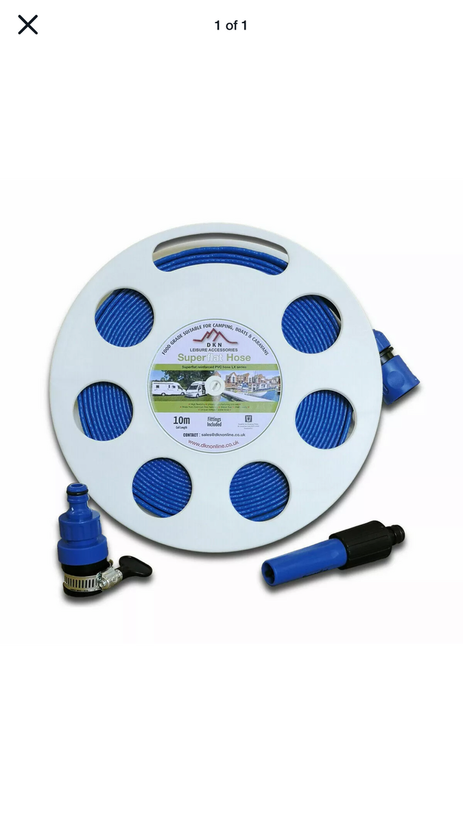 Mains Water Cassette FLAT Food Grade Fresh Water Hose - UK's Smallest Hose Reel - The Lazee Camper